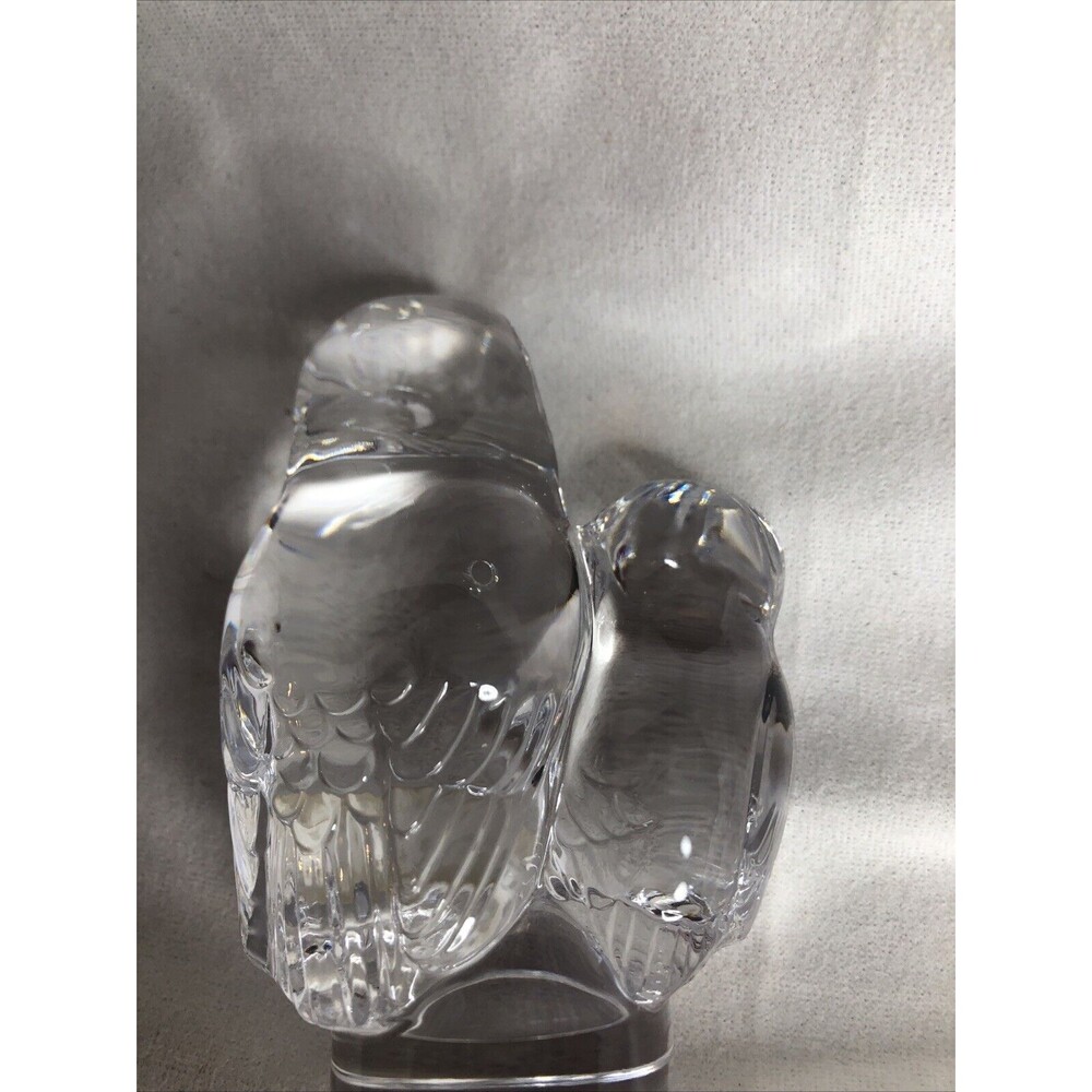 Cristal de Sevres Owl - Glass Figurine Paperweight 2 OWLS - Picture 5 of 9